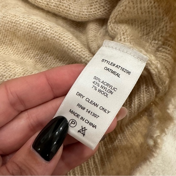 ASTR the label pleated wrap front sweater in oatmeal - Picture 7 of 7